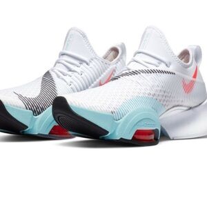 Nike White and Light Blue Sneakers